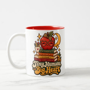 Winzige Menschen Großes Herz Retro-Lehrer-Kaffee Zweifarbige Tasse