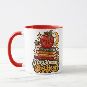 Winzige Menschen Großes Herz Retro-Lehrer-Kaffeeta Tasse