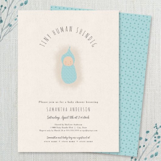 Winzige menschliche Schuhputzdusche Einladung