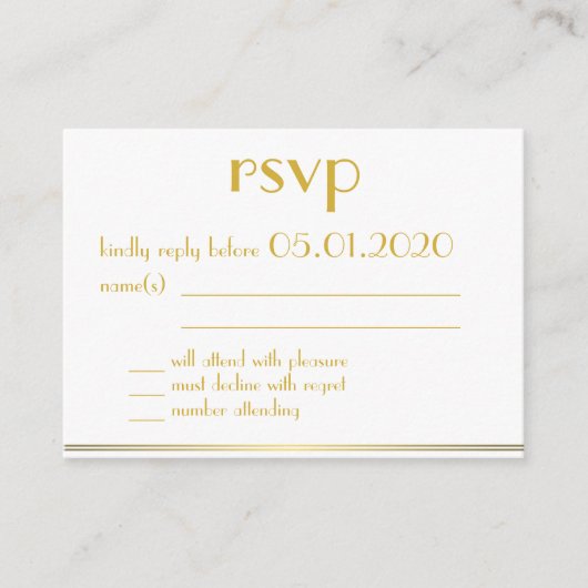 Winzige Mit Monogramm Great Gatsby Wedding RSVP Ca Begleitkarte (Vorderseite)
