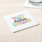 Winzige Niedliche Kinderdusche Rechteckiger Pappuntersetzer (angewinkelt)