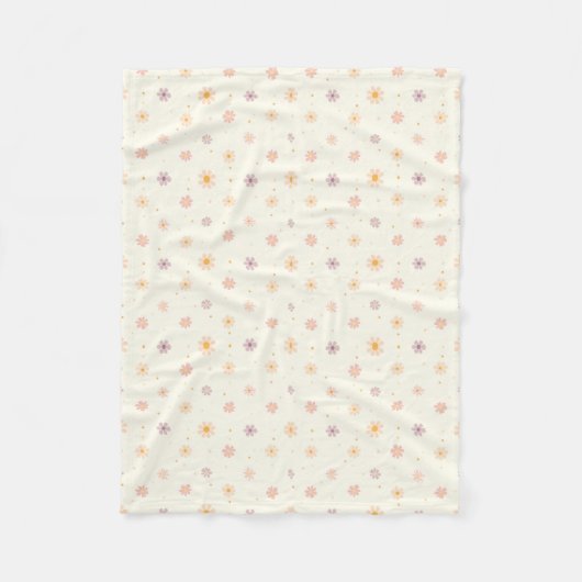 Winzige Pastellblumen Fleecedecke (Vorderseite)
