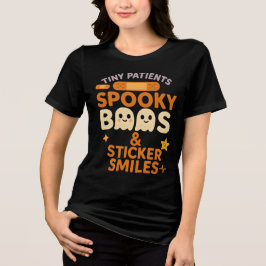 Winzige Patienten Spooky Pädiatrische Kinderkrankh Tri-Blend Shirt