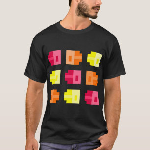 Winzige Pixel Fische, Rot Orange Gelb T-Shirt