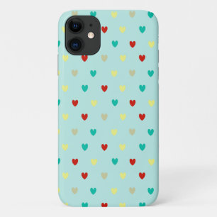 Winzige Polka-Herzen auf Meeresgischtgrün Case-Mate iPhone Hülle