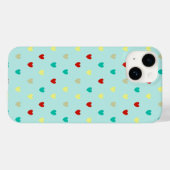 Winzige Polka-Herzen auf Meeresgrün Case-Mate iPhone Hülle (Rückseite (Horizontal))