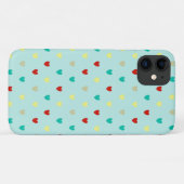 Winzige Polka-Herzen auf Meeresgrün Case-Mate iPhone Hülle (Rückseite (Horizontal))