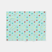 Winzige Polka-Herzen auf Meeresgrün Fleecedecke (Vorderseite (Horizontal))