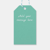 Winzige Polka-Herzen auf Meeresgrün Geschenkanhänger (Rückseite)