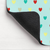 Winzige Polka-Herzen auf Meeresgrün Mousepad (Ecke)