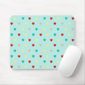 Winzige Polka-Herzen auf Meeresgrün Mousepad (Mit Mouse)