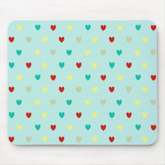 Winzige Polka-Herzen auf Meeresgrün Mousepad (Vorne)