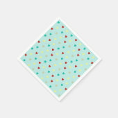 Winzige Polka-Herzen auf Meeresgrün Serviette (Ecke)