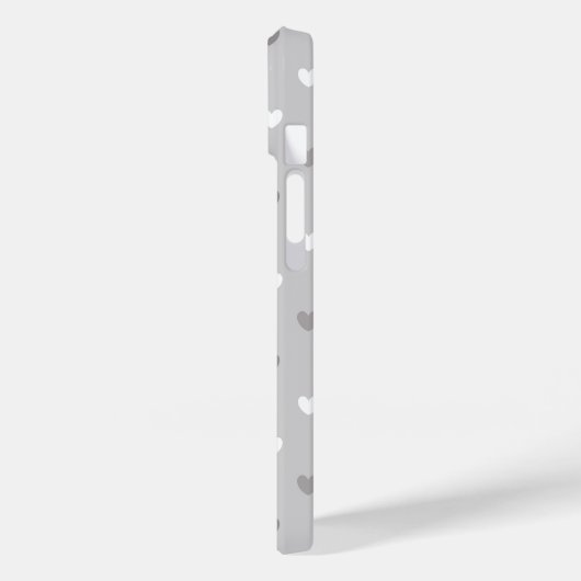 Winzige Polka-Herzen in Grautönen Case-Mate iPhone Hülle (Rückseite / Links)