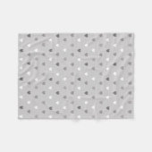 Winzige Polka-Herzen in Grautönen Fleecedecke (Vorderseite (Horizontal))