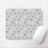 Winzige Polka-Herzen in Grautönen Mousepad (Mit Mouse)