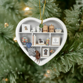 Winzige Regale Dachshund-Hundefan Edition 2D-Druck Keramik Ornament