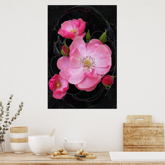 winzige Rosebude Poster (Küche)