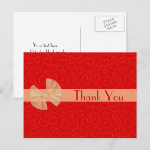 Winzige rote Herzen Danke-Postkarte Postkarte