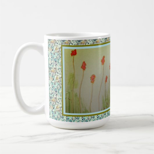 Winzige Rote Wildblumen Kaffeetasse (Links)