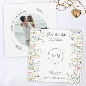 Winzige rustikale Blume Wildblume Save the Date Fo Einladung