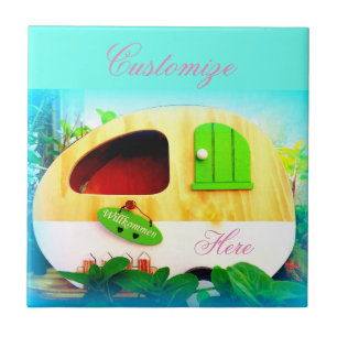 winzige Sinti und Roma Caravan blau Fliese