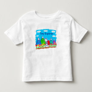 Winzige Stockfigur-Wanderillustration Kleinkind T-shirt