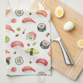 Winzige Sushi-Illustration für Nigiri- und Maki-Fa Geschirrtuch (Viertel Falte)