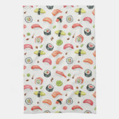 Winzige Sushi-Illustration für Nigiri- und Maki-Fa Geschirrtuch (Vertikal)