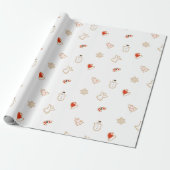 Winzige Weihnachtskekse Nahtloses Muster | Whiter Geschenkpapier (Ungerollt)