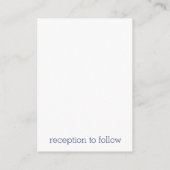 Winzige weiße Marineblau Moderne Hochzeitseinladun Begleitkarte (Rückseite)