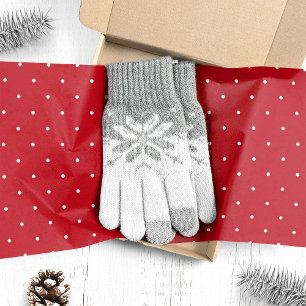 Winzige weiße Tupfen auf rotem Weihnachten Seidenpapier