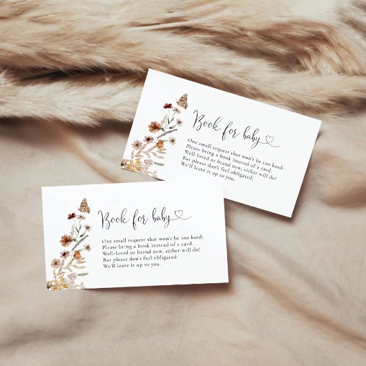 winzige Wildblume Babyduschbücher für Kinder Begleitkarte