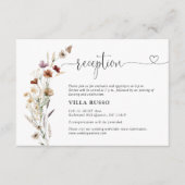 Winzige Wildblume Hochzeitsempfang Begleitkarte (Vorderseite)