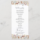 Winzige Wildblume Hochzeitsprogramm Programm (Rückseite)