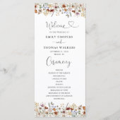 Winzige Wildblume Hochzeitsprogramm Programm (Vorderseite)