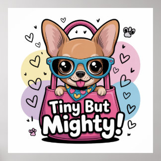 Winziger aber mächtiger Chihuahua Poster & Druck