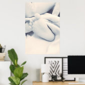 winziger Babyfuß Schwarz-weiß Poster (Heimbüro)