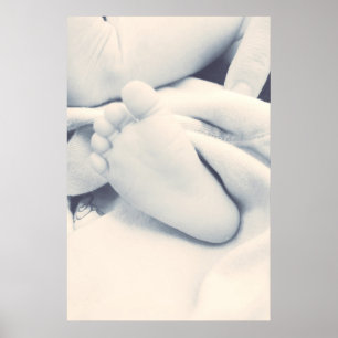 winziger Babyfuß Schwarz-weiß Poster