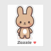 Winziger brauner Hase aus dem Wald Aufkleber (Blatt)