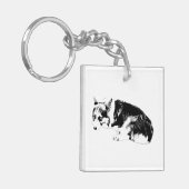 Winziger Corgi, Grafikfliese Schlüsselanhänger (Vorderseite links)