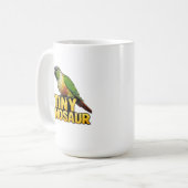 Winziger Dinosaurier Grünwangen-Sittich Kaffeetasse (Vorderseite Links)