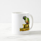 Winziger Dinosaurier Grünwangen-Sittich Kaffeetasse (VorderseiteRechts)