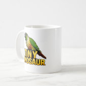 Winziger Dinosaurier Grünwangen-Sittich Kaffeetasse (Vorderseite Links)
