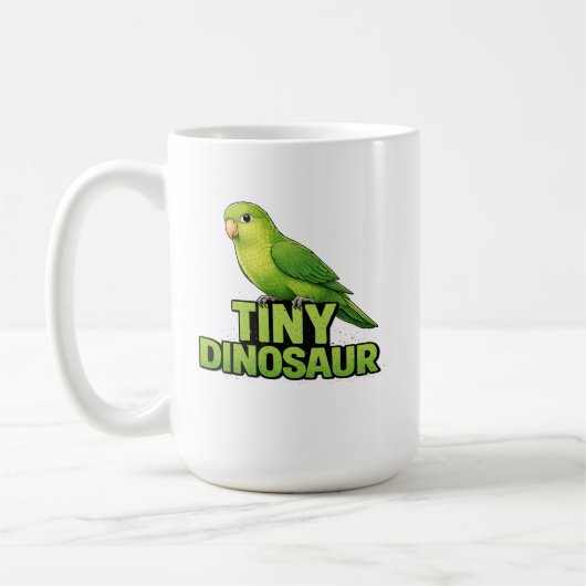 Winziger Dinosaurier-Sperlingspapagei Kaffeetasse (Links)