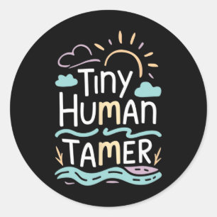 Winziger Menschbezwinger Zurück zur Schule Grundsc Runder Aufkleber