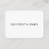 Winziger Minimal Deko White Wedding RSVP Begleitkarte (Rückseite)