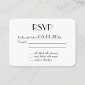 Winziger Minimal Deko White Wedding RSVP Begleitkarte (Vorderseite)