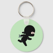 Winziger Ninja läuft auf Grün Schlüsselanhänger (Vorderseite)