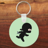 Winziger Ninja läuft auf Grün Schlüsselanhänger (Vorderseite)